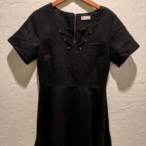 Altar'd State Faux Suede Dress With Lace Up Detail